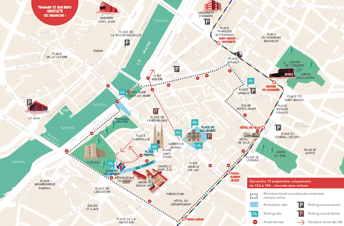 Une journée sans voiture à Angers pour promouvoir le vélo 