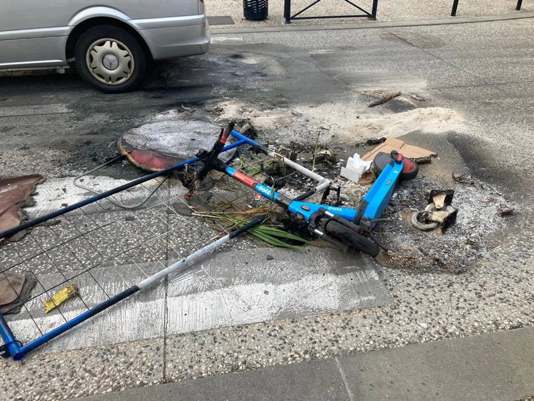 Trottinettes incendiées, Place de l'Europe, Cours de Luze, quartier Grand Parc 