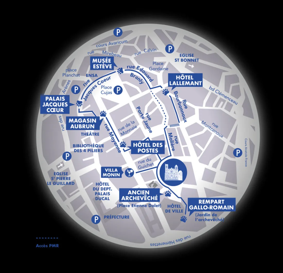 Plan des points d'intérêts des Nuits Lumières