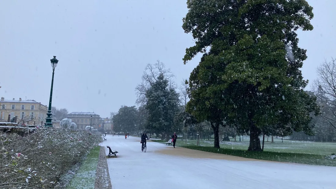Le Jardin public est blanc ce mercredi matin