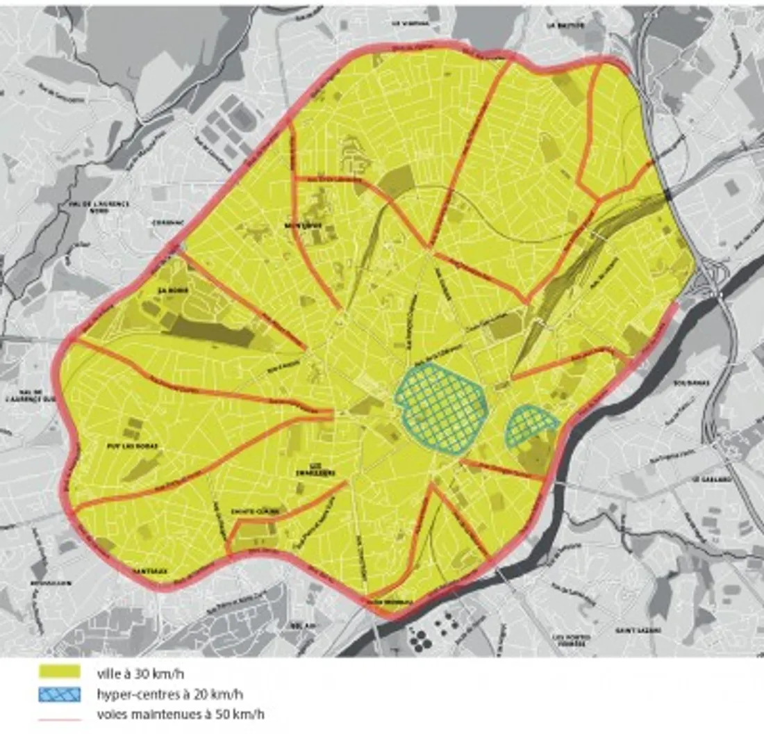 zones passant à 30 km/h.