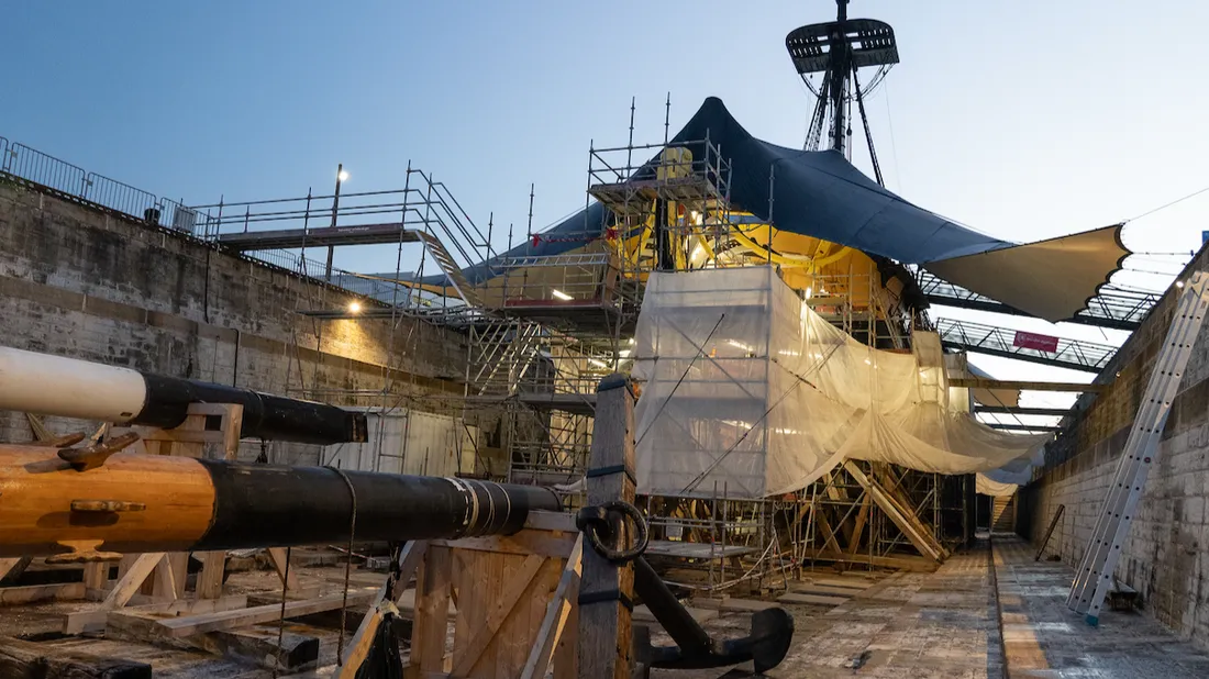 L'Hermione est en restauration.
