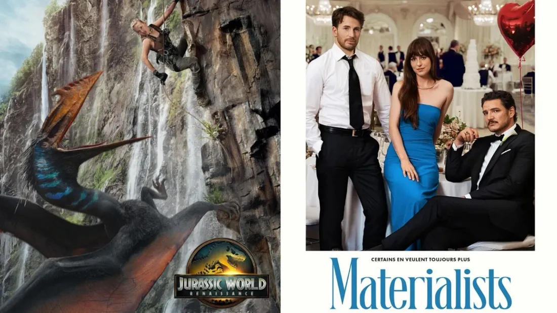 "Jurassic World : Renaissance" et "Materialists", à voir au cinéma à partir du 2 juillet.