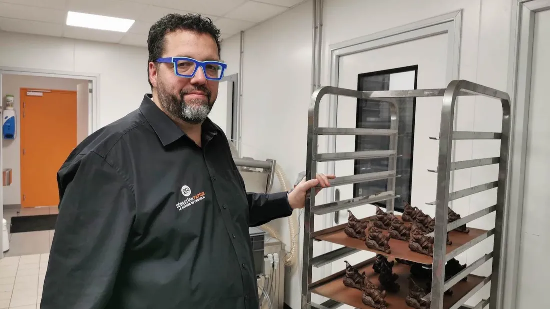 Sébastien Papion dans son atelier à Chécy.