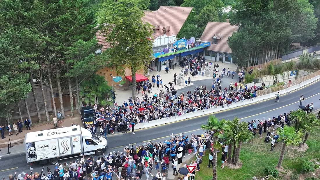 Le départ de Yuan Meng vue d'un drone