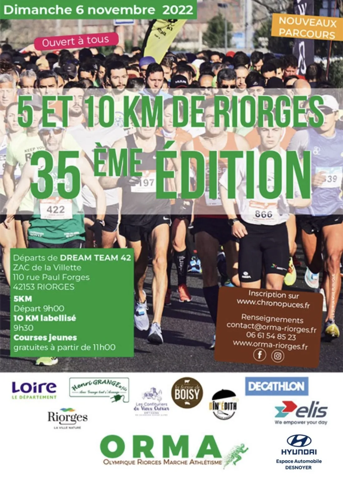 5 et 10 km de Riorges