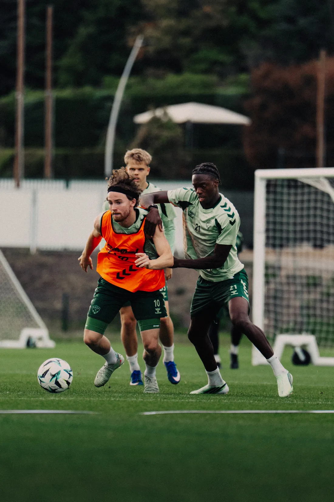 Les Verts à l'entraînement. 