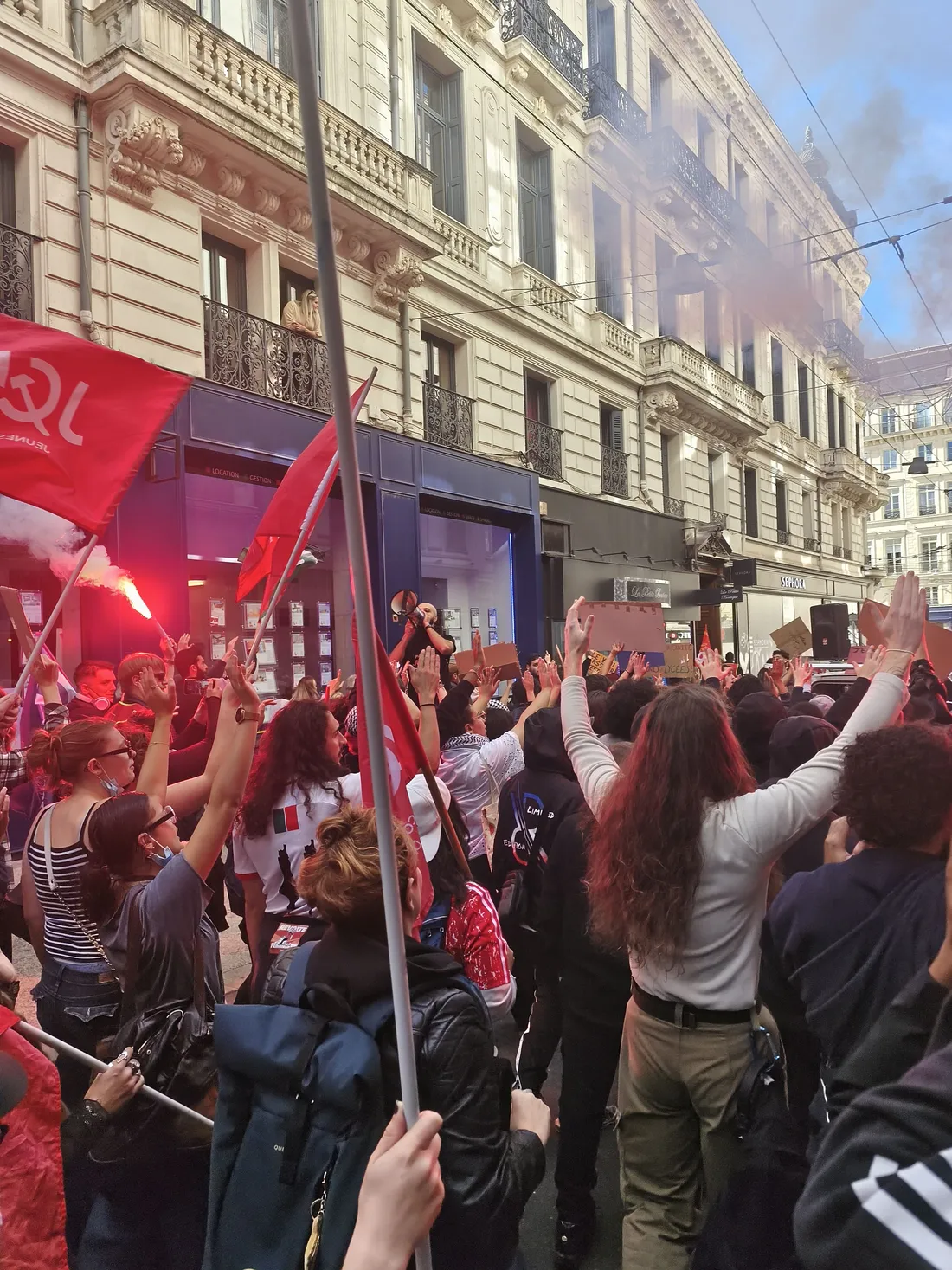 La Le cortège à Saint-Etienne. 