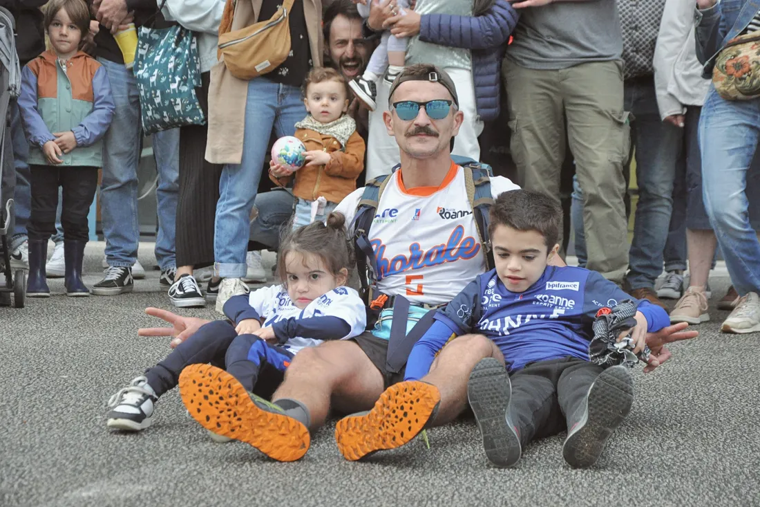 Marc Lafoulée à son arrivée avec Eden et Abel