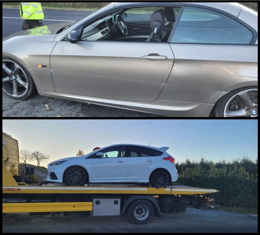 Les voitures interceptées.