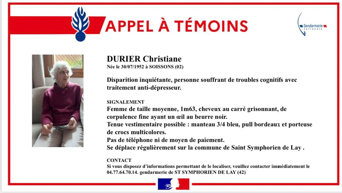 L'appel à témoins lancé ce vendredi.