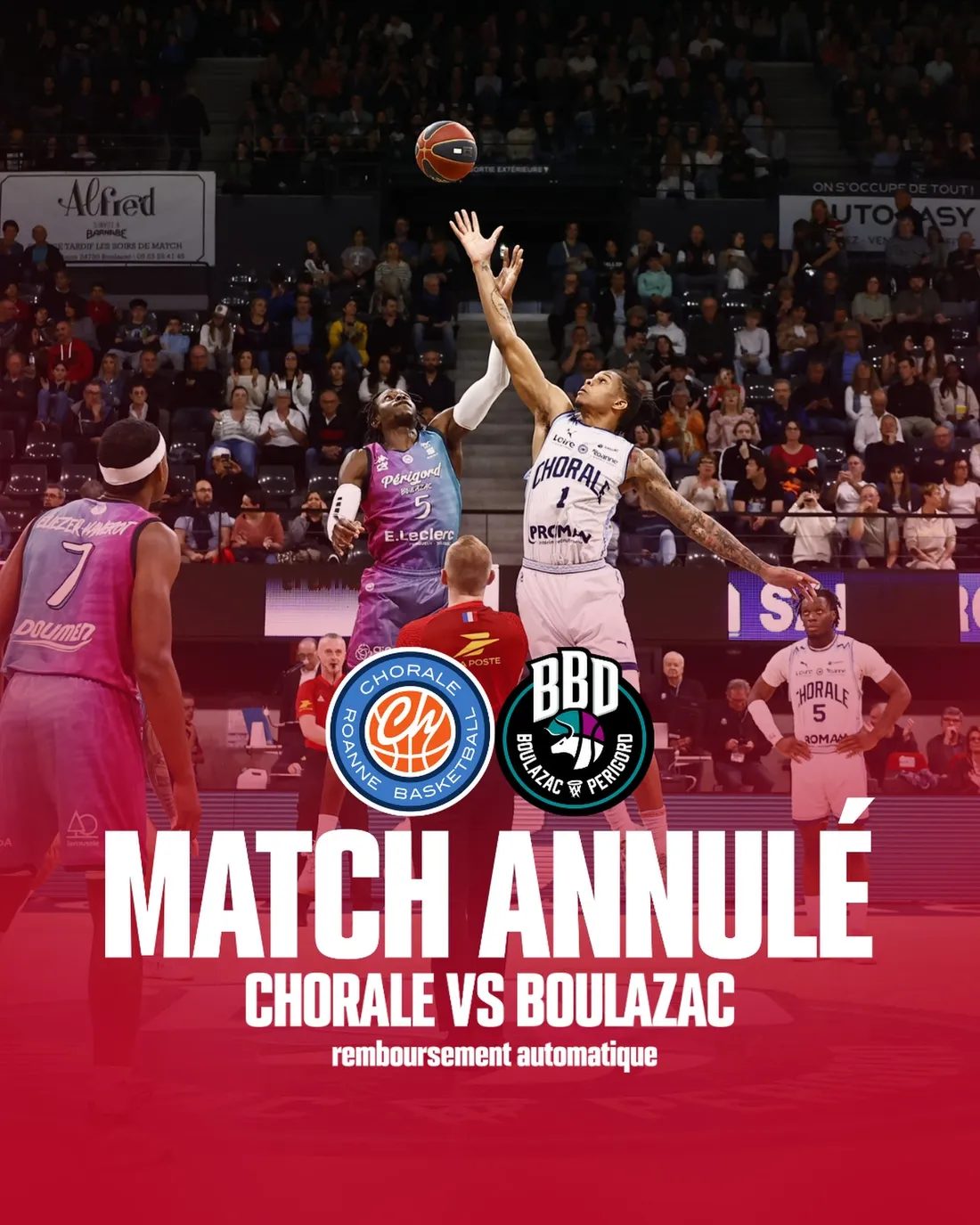 Le match a été annulé. 