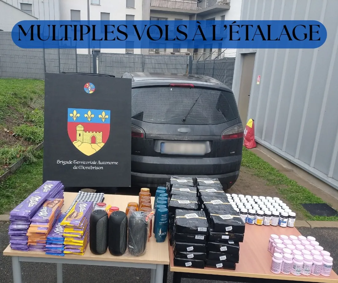 Le résultat de la saisie après la perquisition. 