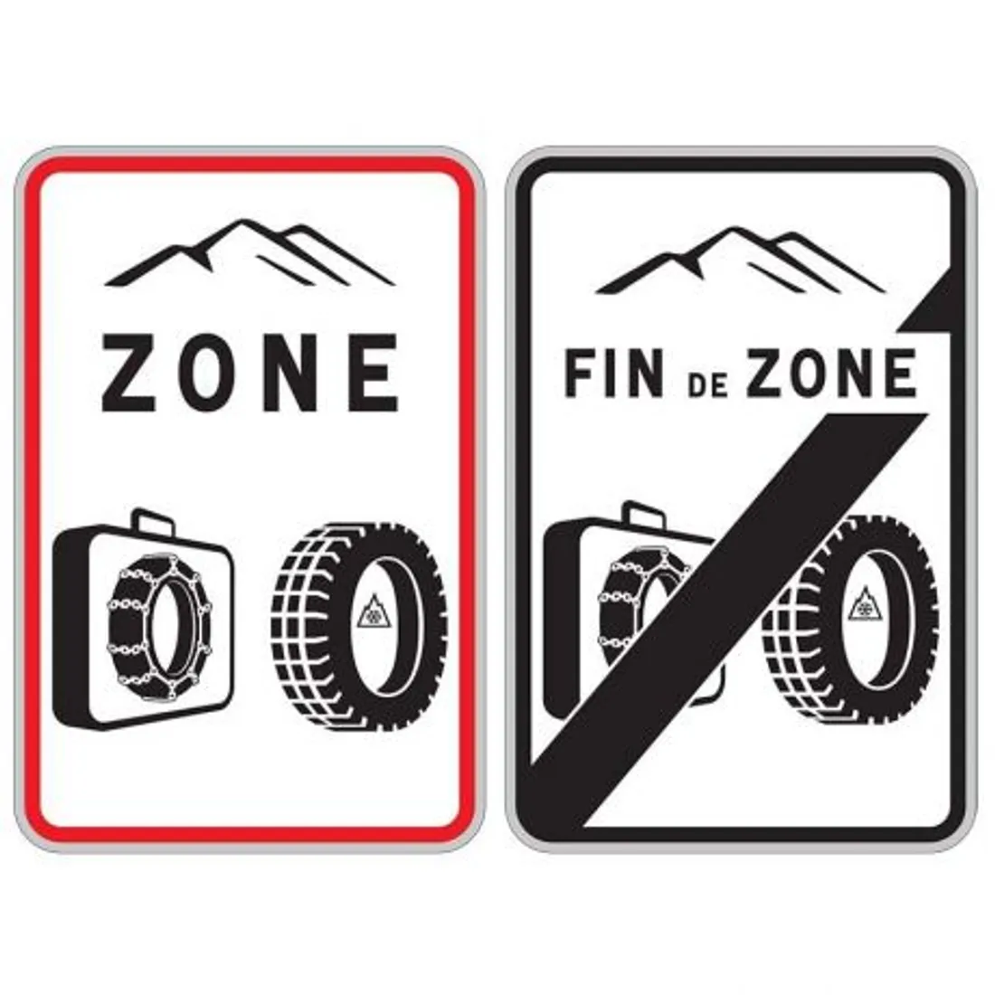 panneau pneus neiges