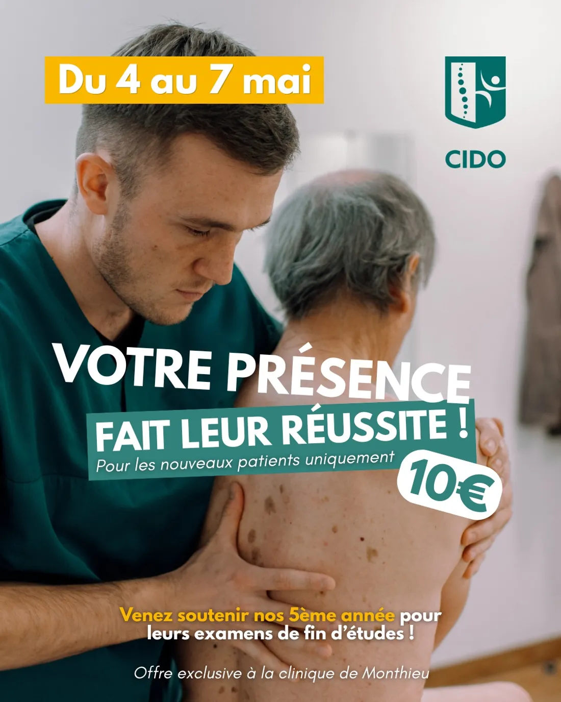 La première séance coûte 10 euros. 
