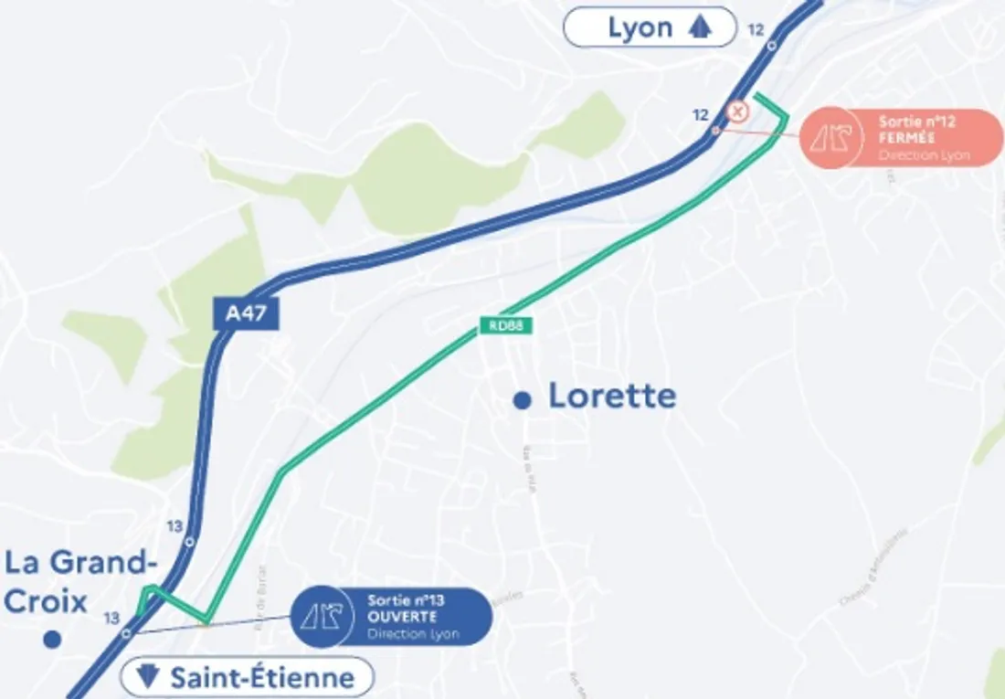 La déviation mise en place durant le chantier.