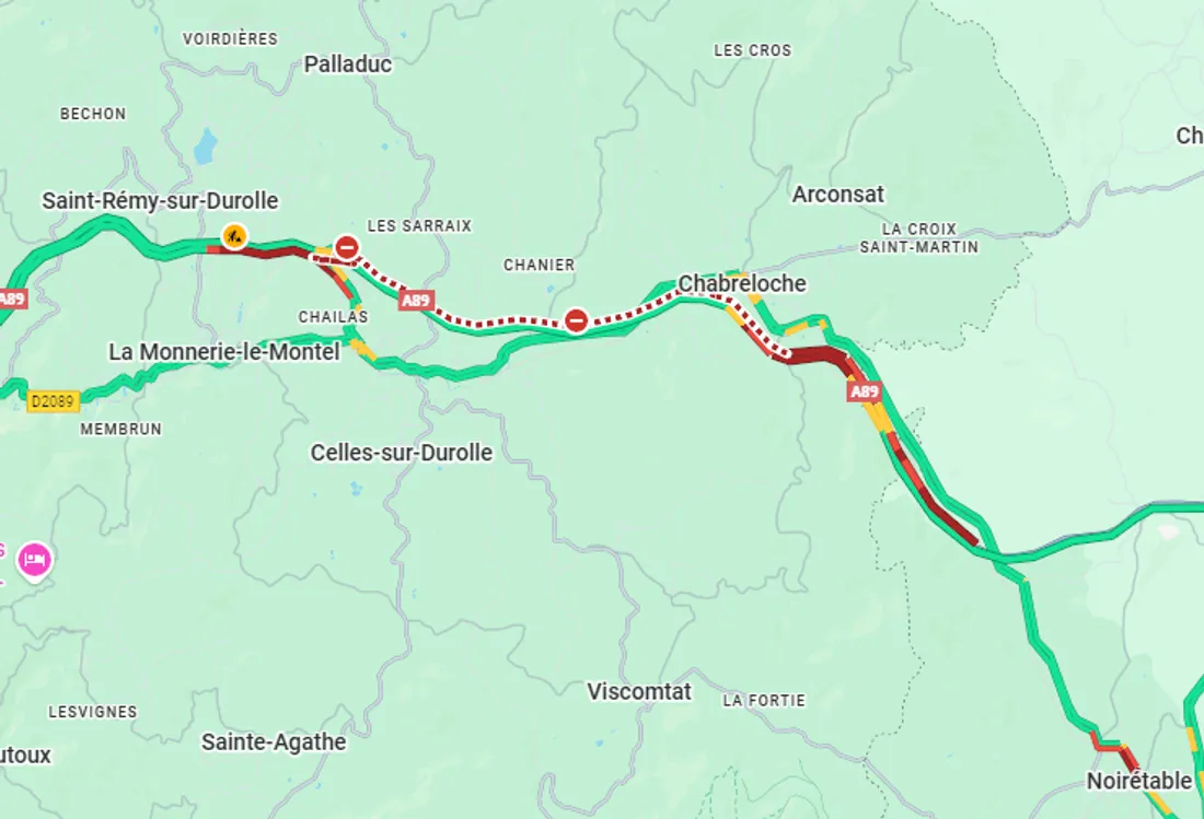L'A89 est coupée ce jeudi 8 janvier.