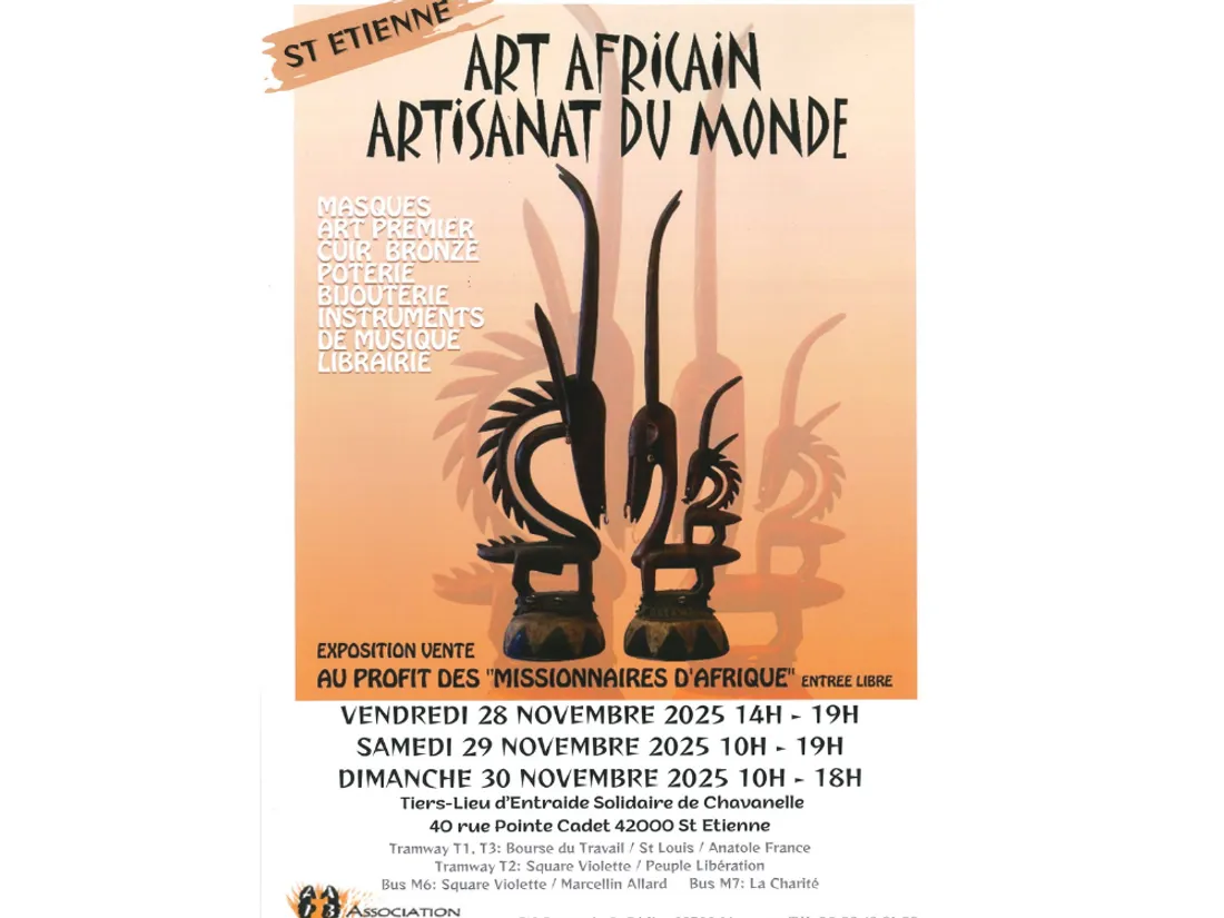 Exposition vente d'art Africain et artisanat du monde à St-Etienne