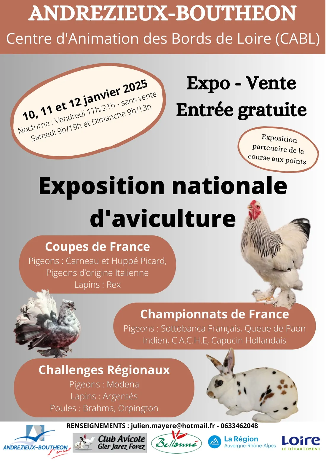 Exposition nationale d'aviculture à Andrézieux-Bouthéon
