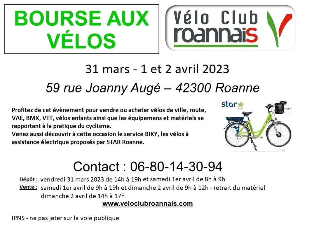 Bourse aux vélos de printemps à Roanne