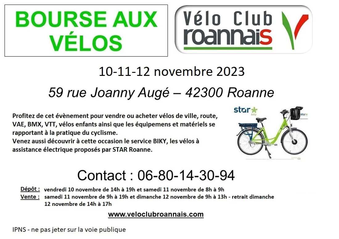 Bourse aux vélos d'automne à Roanne