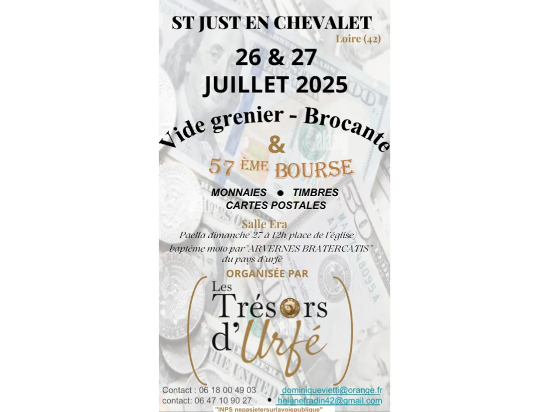 57ème Bourse monnaies, timbres et cartes postales à St-Just-en-Chevalet
