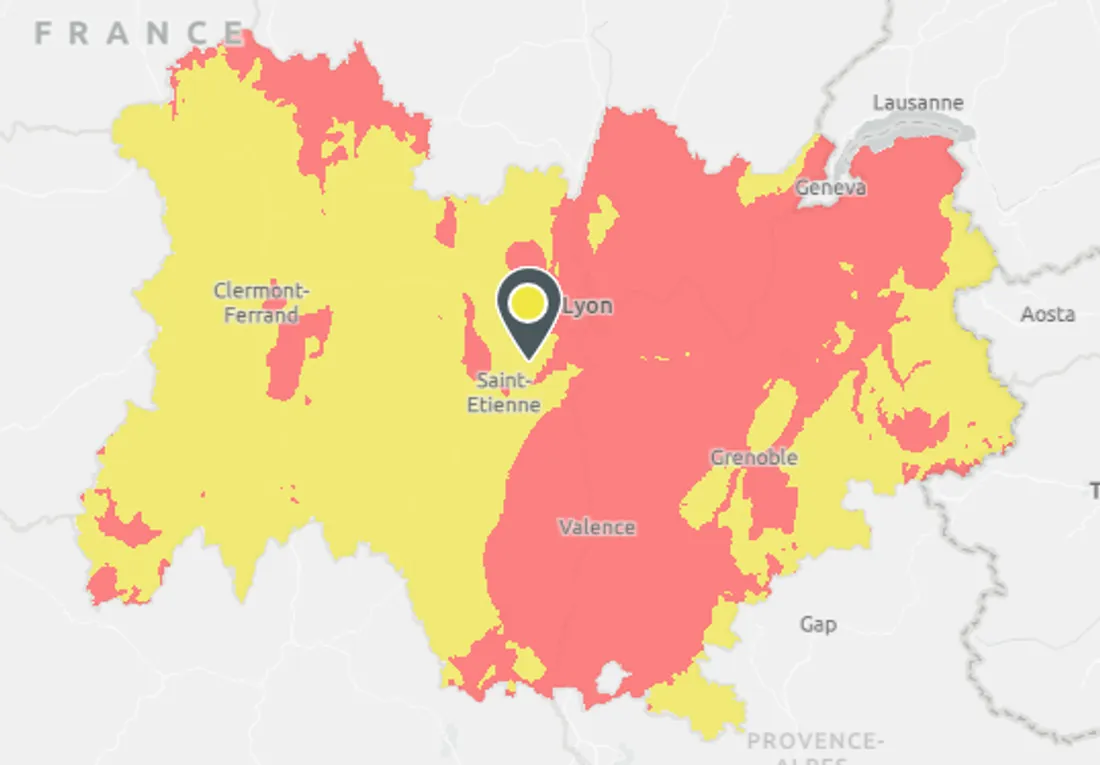 Capture d'écran provenant du site de l'Atmo