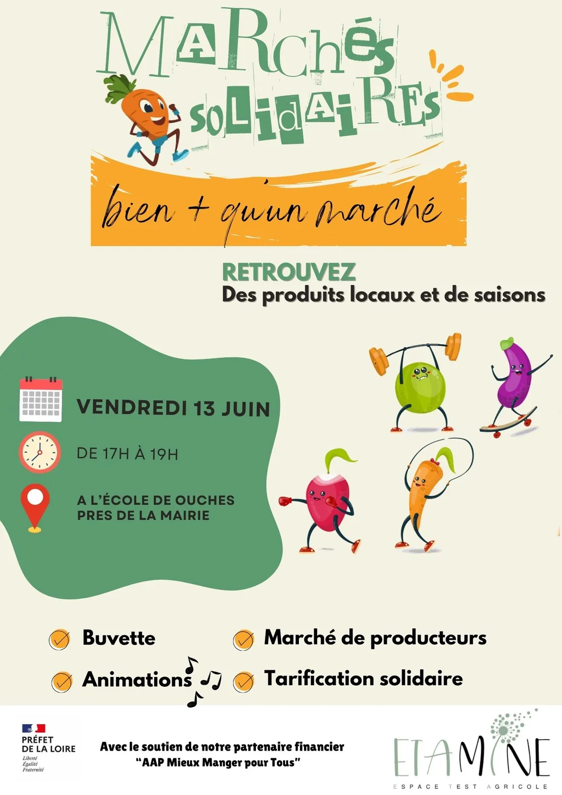 Marché solidaire à Etamine à Ouches