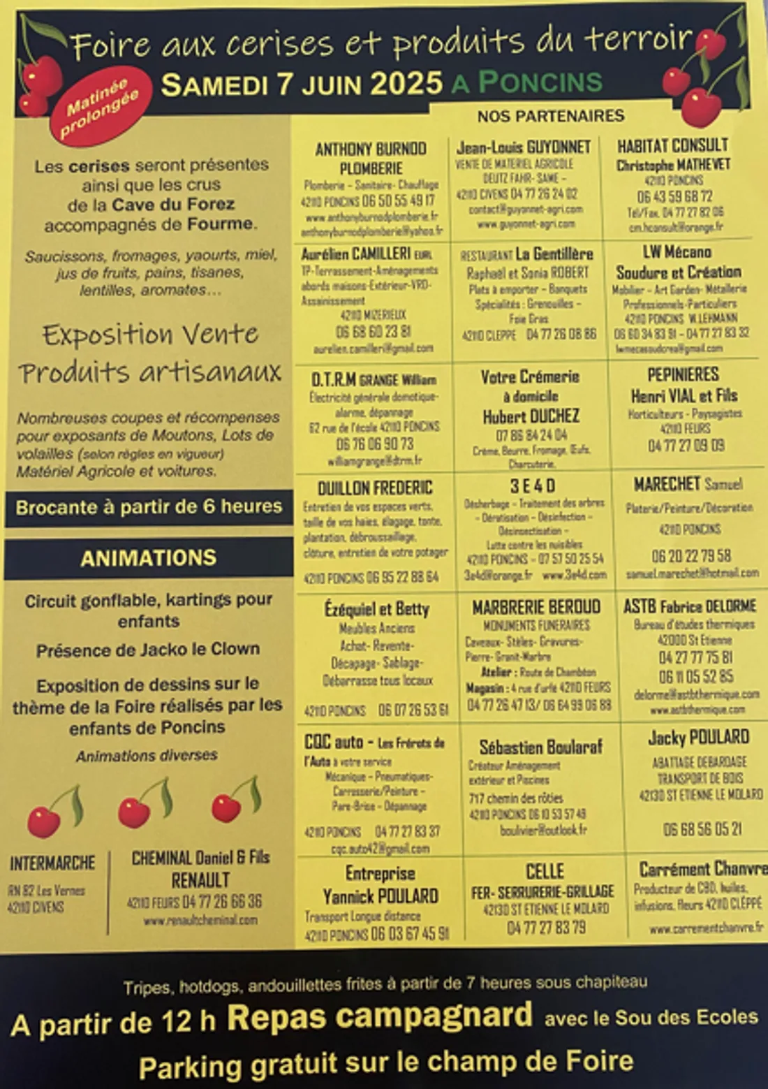 Foire aux cerises et produits du terroir à Poncins