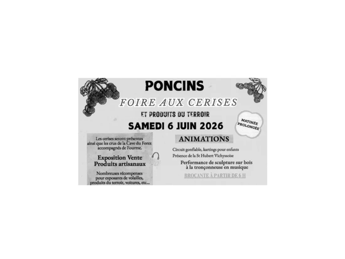 Foire aux cerises et produits du terroir à Poncins