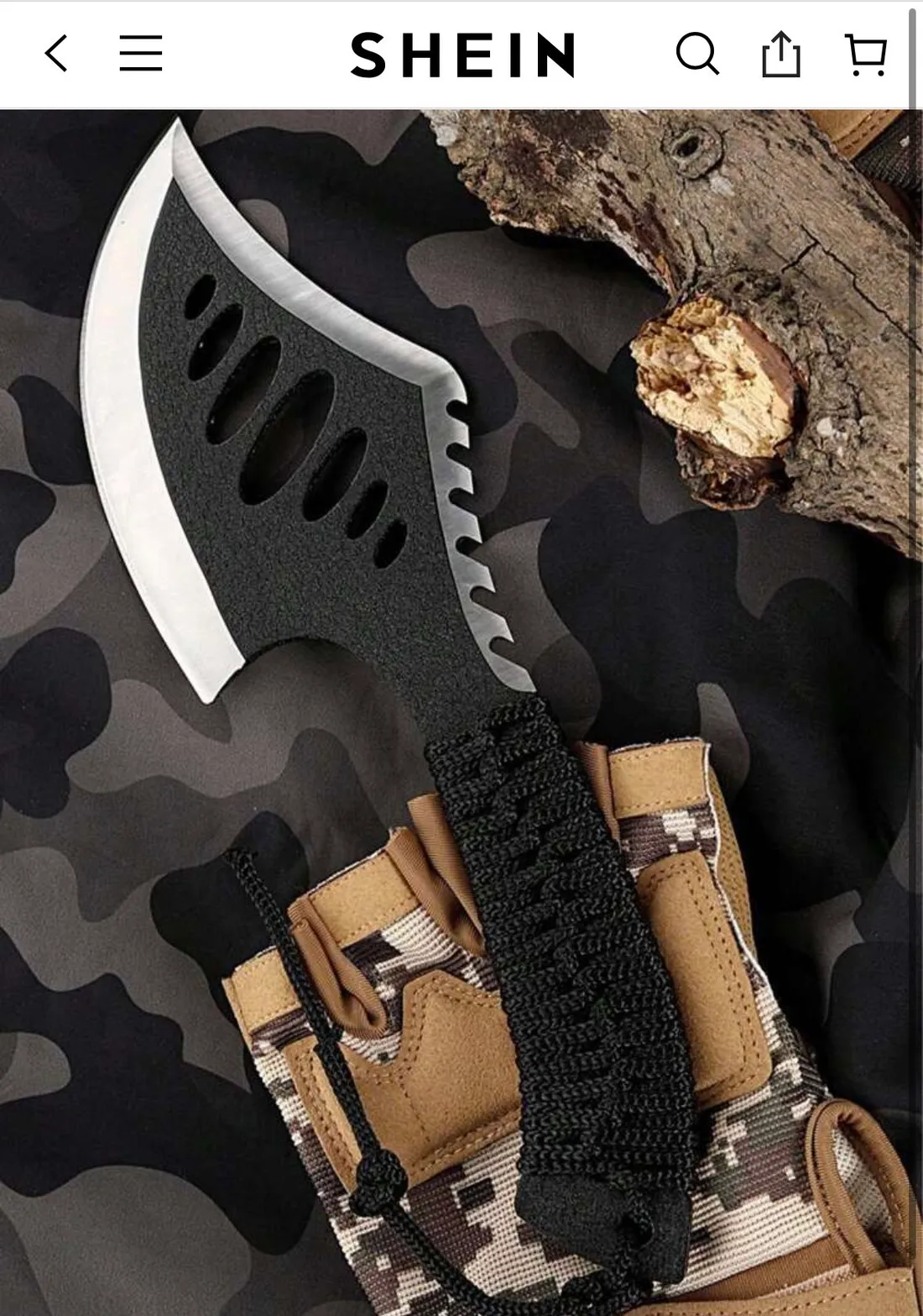 Une machette vendue 7 euros sur SheIn.