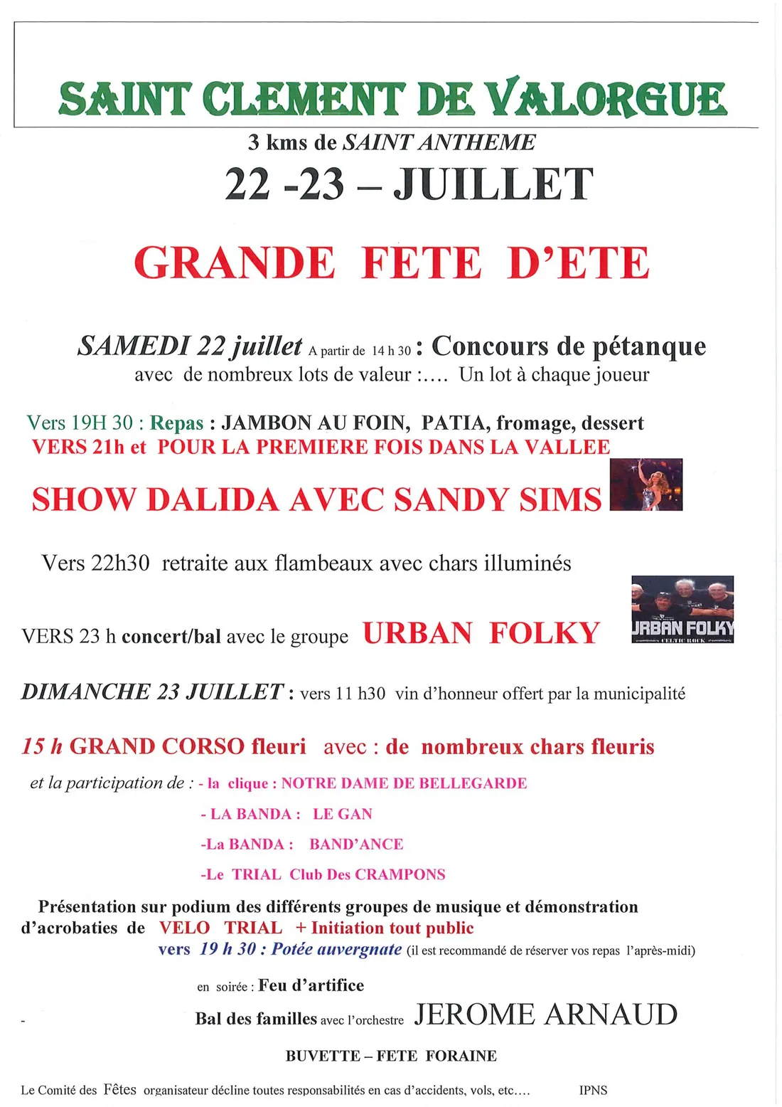 Grande fête de l'été à St-Clément de Valorgue