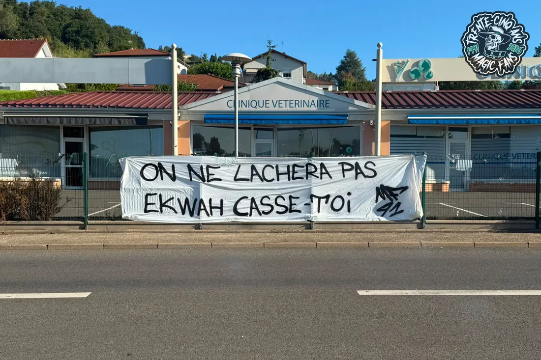 La banderole des Magic Fans à l'encontre de Pierre Ekwah
