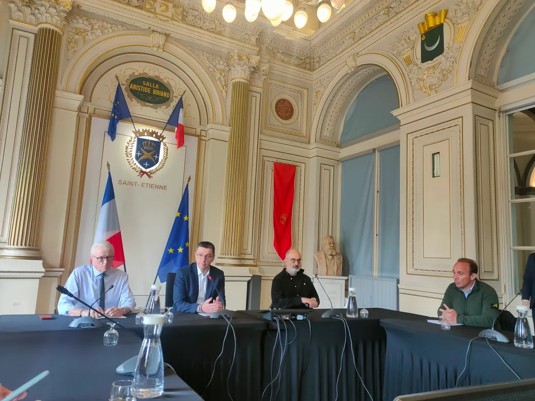 Jean-Pierre Berger, Gaël Perdriau, Frederic Busqet et Fabrice Lardon présente le projet