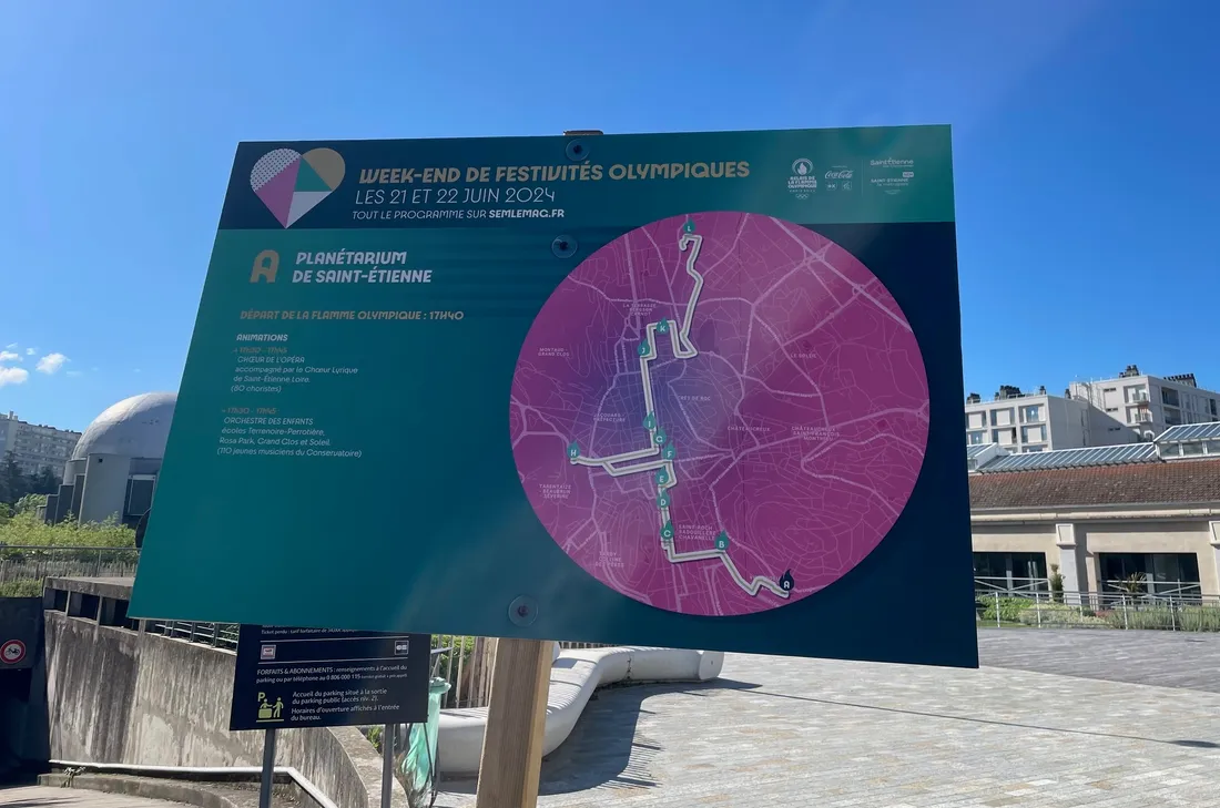 Le parcours de la flamme à Saint-Etienne. 