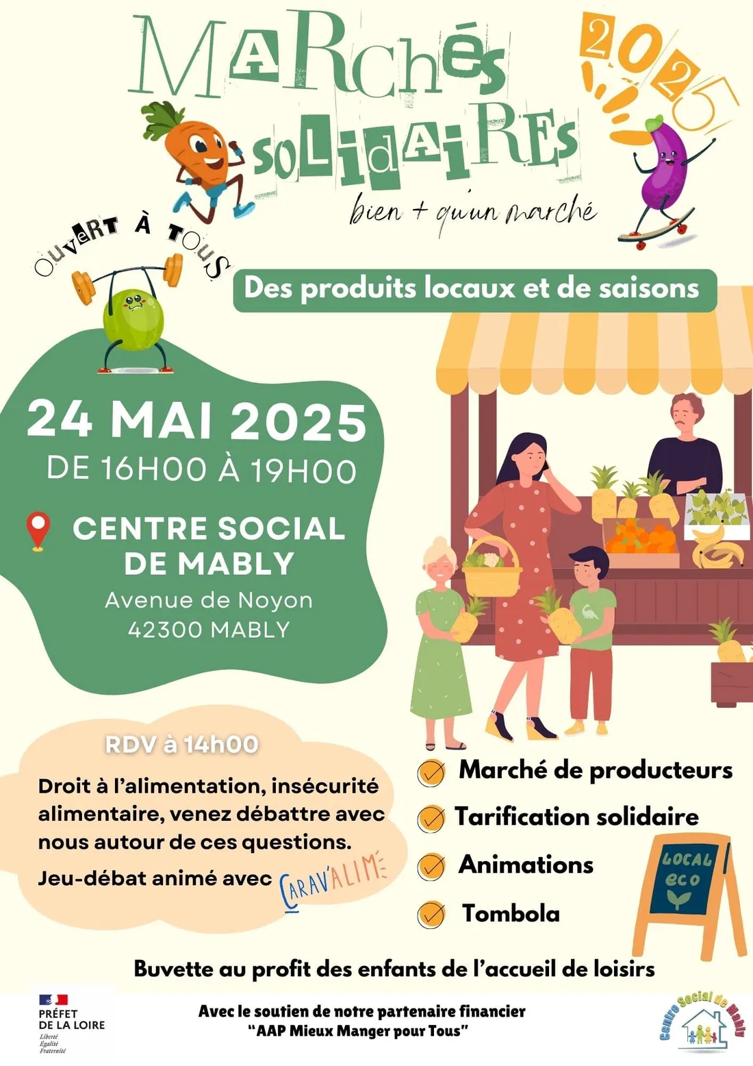 Marché solidaire au Centre social de Mably