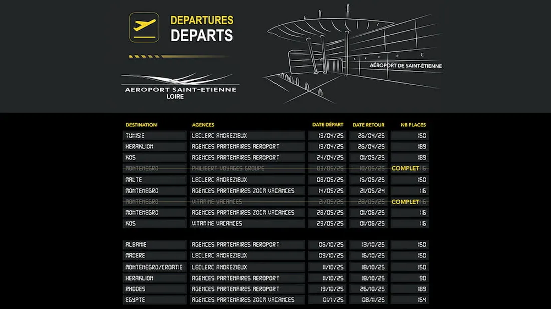 Vitamine Vacances - Départs Aéroport Saint-Étienne 