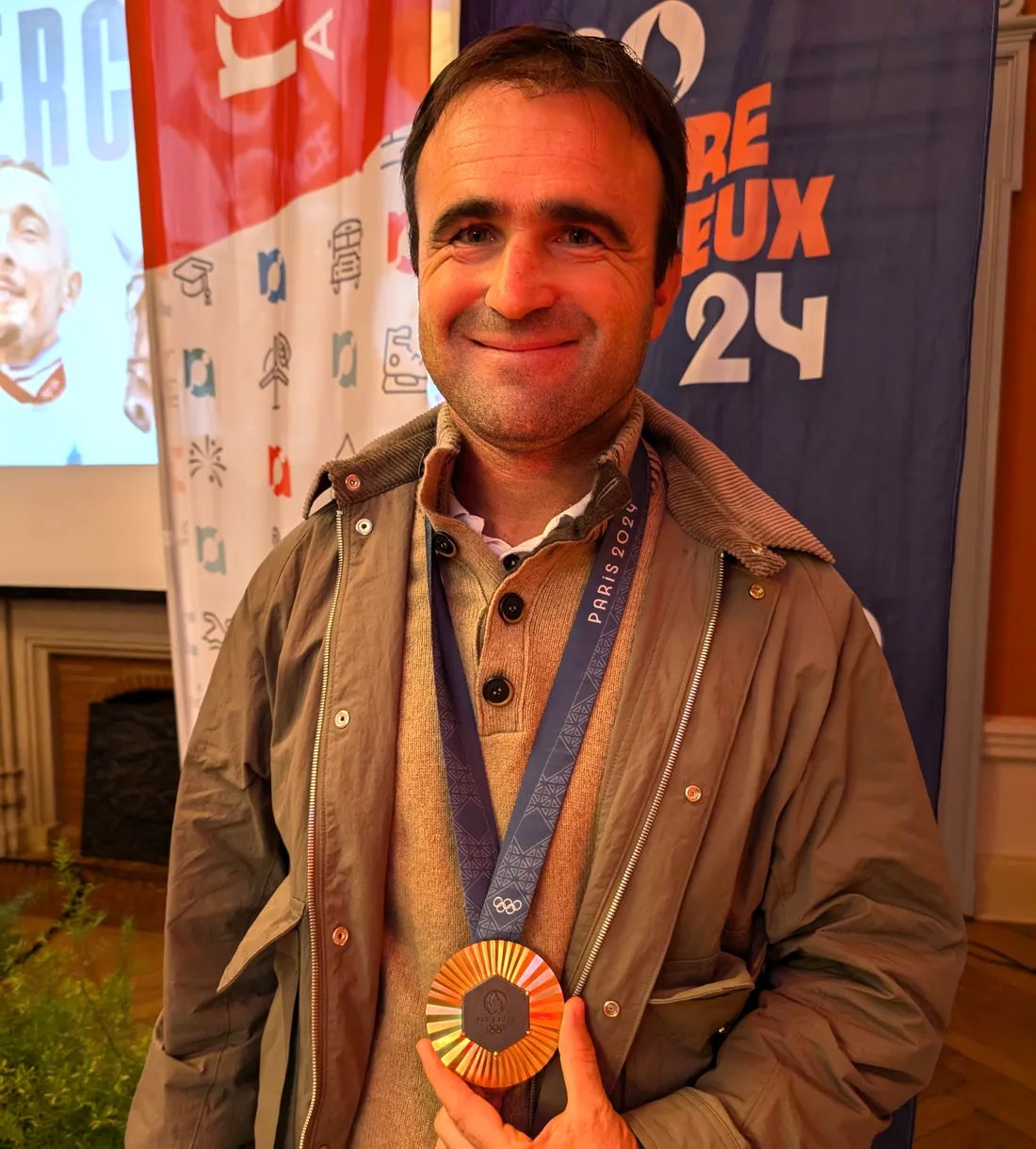 Olivier Perreau et sa médaille olympique