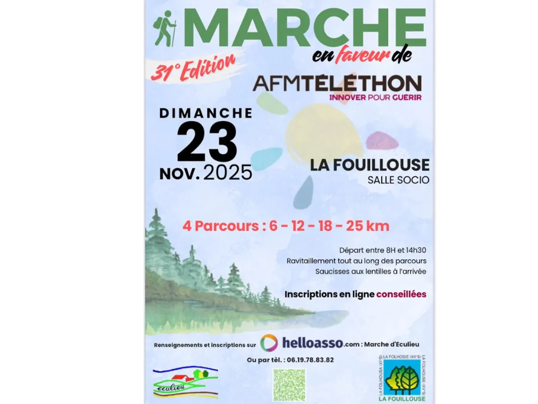 Marche en faveur du Téléthon à Eculieu (La Fouillouse)