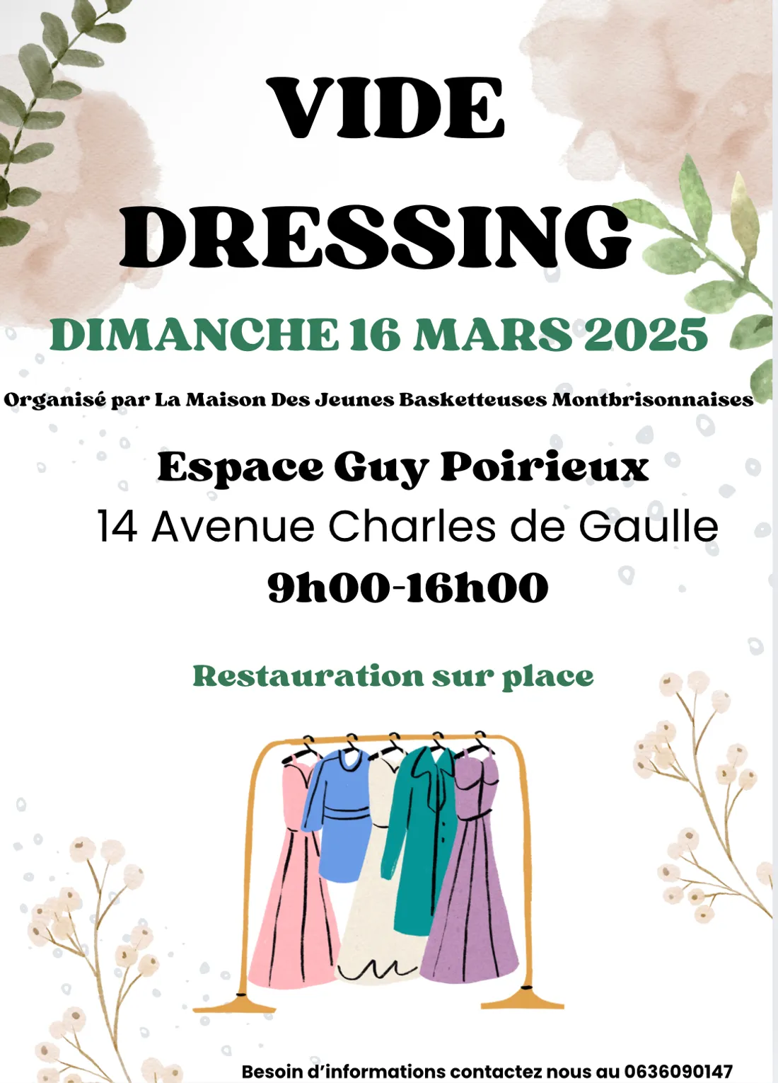 Vide dressing de la Maison des Jeunes Basketteuses Montbrisonnaises