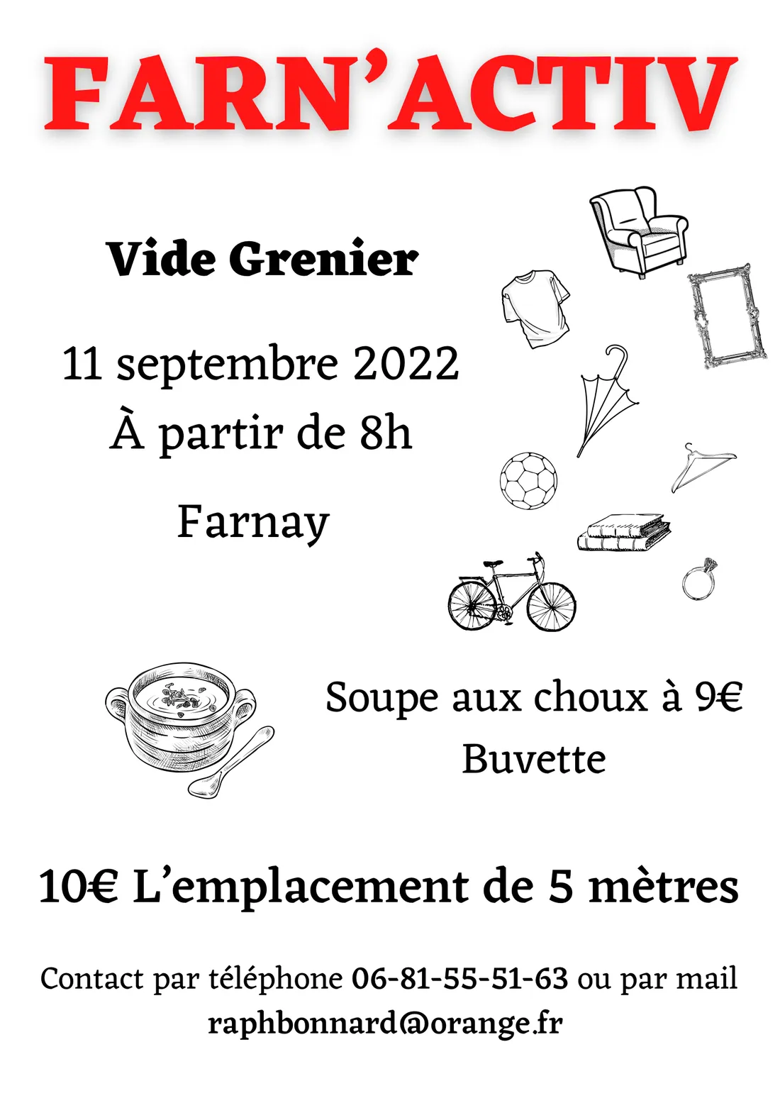 Vide grenier et soupe aux choux à Farnay
