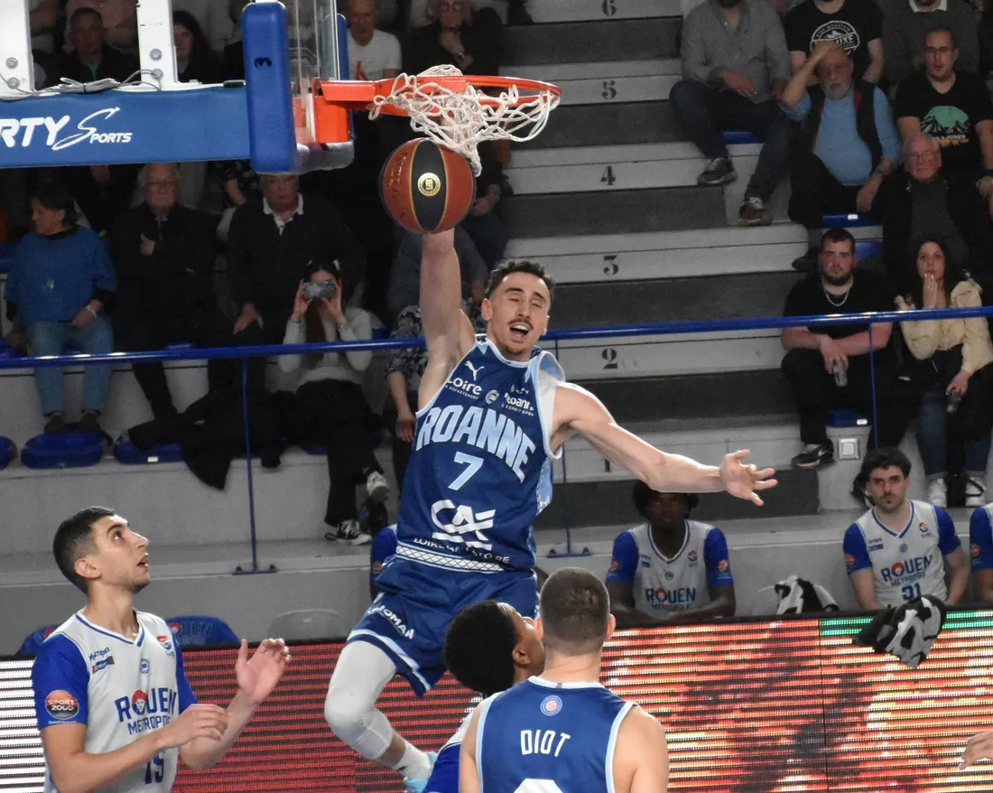 Basket : Maxime Roos lors de la victoire roannaise contre Rouen