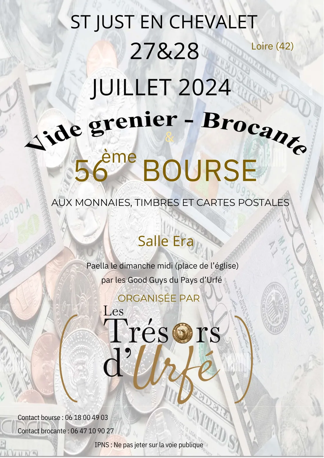 56ème Bourse aux monnaies, timbres et cartes postales à St-Just-en-Chevalet