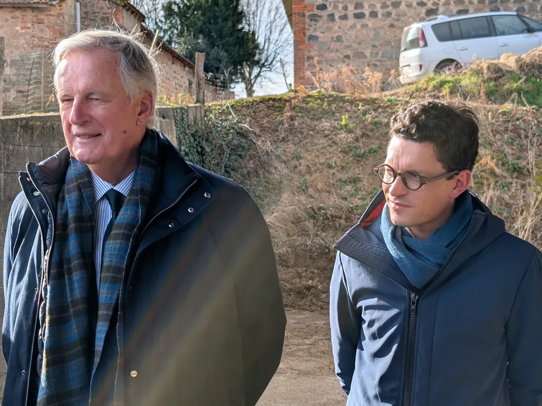 Michel Barnier au côté d'Antoine Vermorel