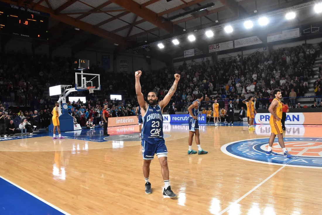 Basket : la joie de Javon Masters à l'issue du match