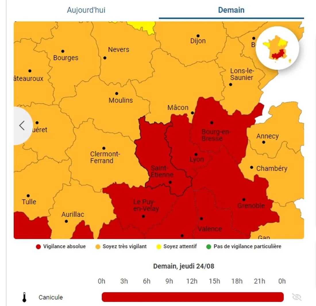 L'alerte canicule de ce jeudi 23 aout.