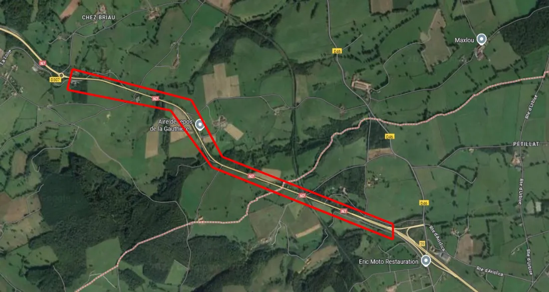 La partie de la RN 7 concernée.