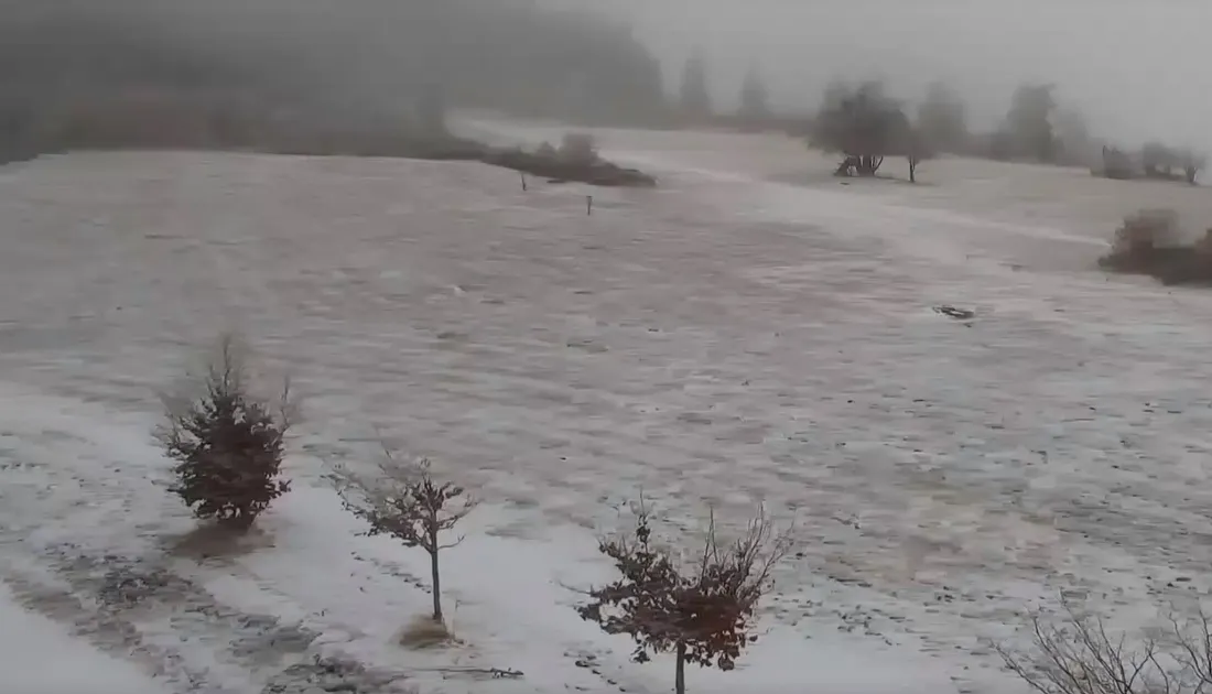 La neige au niveau de la Croix de Chaubouret.