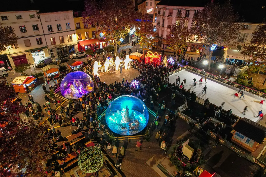 Roanne : Festi'Noël vu du ciel