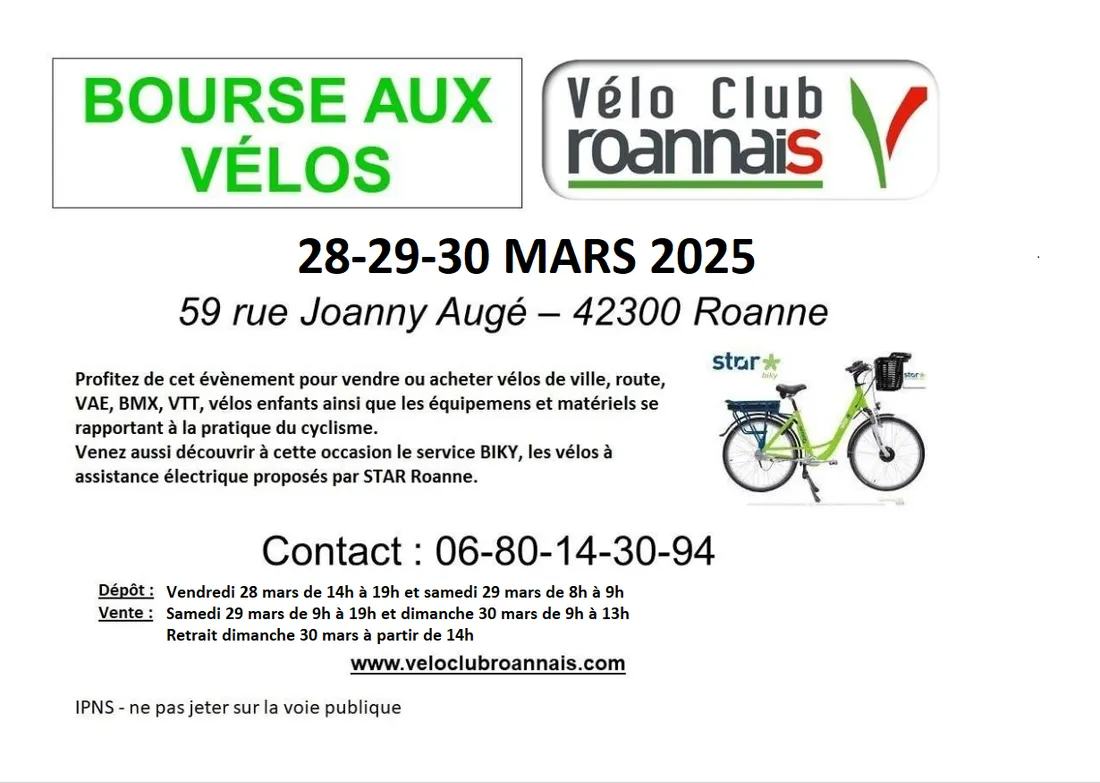 Bourse aux vélos de printemps à Roanne